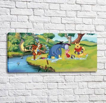 Poster Winnie the Pooh și prietenii lui &icirc;noată &icirc;n r&acirc;u Mul16222 фото