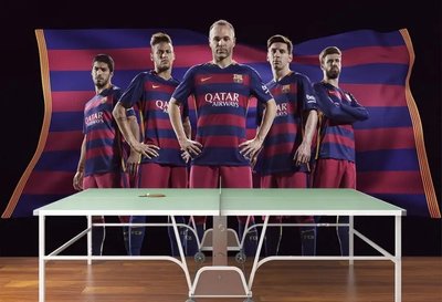Echipa de fotbal Barcelona, ​​pe fond negru Spo2902 фото