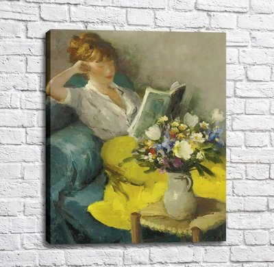 Картина Марсель Диф - Читающая Клодин, супруга художника-1957 Imp12503 фото