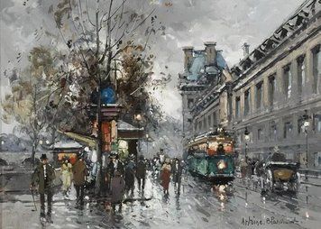 PhotoPoster Antoine Blanchard, Luvru Embankment_02 (Le Quai du Louvre) Ant18793 фото