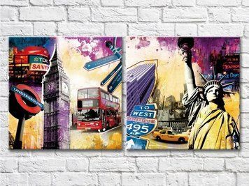 Модульные картины Building Big Ben watercolor building Ark9254 фото
