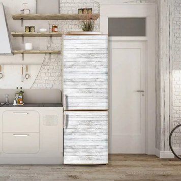 3Д наклейка на дверь, Белые доски STD143 фото