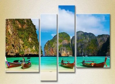 Модульные картины Лодки на берегу, Тайланд Mor9204 фото