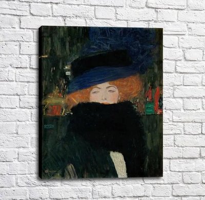 Картина Дама в шляпке и боа из перьев Kli13905 фото
