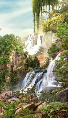 Фреска тропические водопады Fre3905 фото