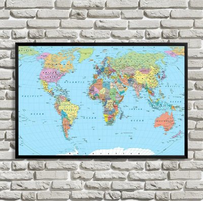 Политическая карта мира на английском Kar14874 фото