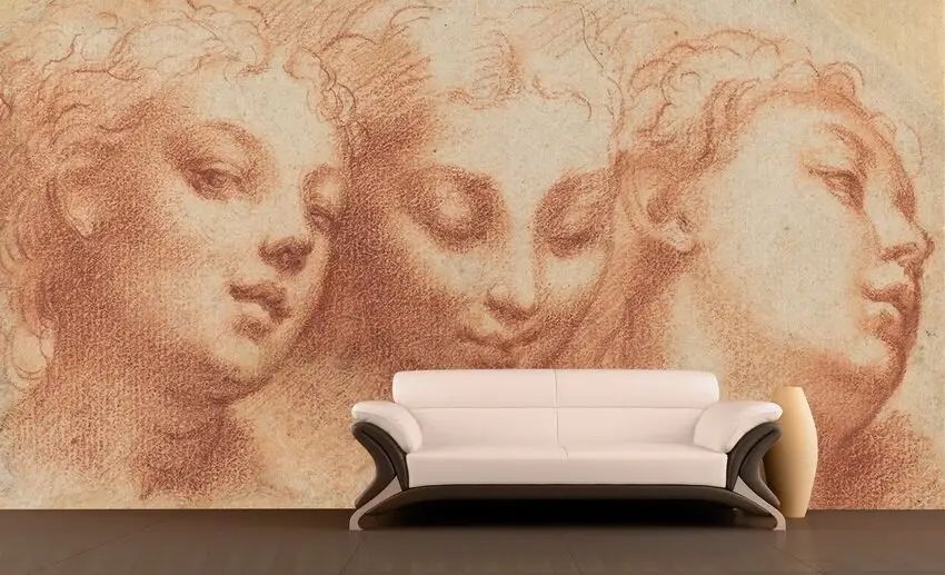 Fresca de Parmigianino Trei capete de femei 3D1805 фото