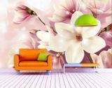 Fototapet - "Fototapet Flori mari de magnolie roz, pe fond roz" 3D4006 фото