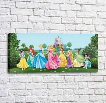 Poster prințesa Disney pe fundalul castelului și copacilor Mul16526 фото