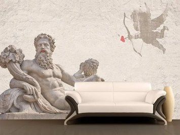Fototapet - "Fototapet Sculptura lui Zeus și Cupidon" 3D2357 фото