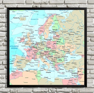 Политическая карта Европы, квадрат Kar14876 фото