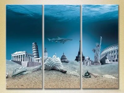 Модульные картины Памятники мировой архитектуры под водой_03 Gor9840 фото