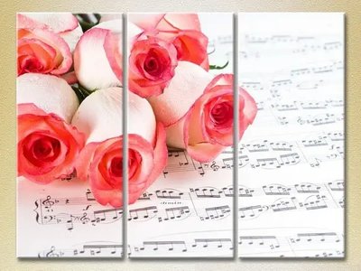 Tablouri modulare Trandafiri pe partituri TSv10308 фото