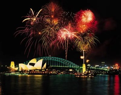 Afiș foto cu focuri de artificii și opera australiană din Sydney Avs18645 фото