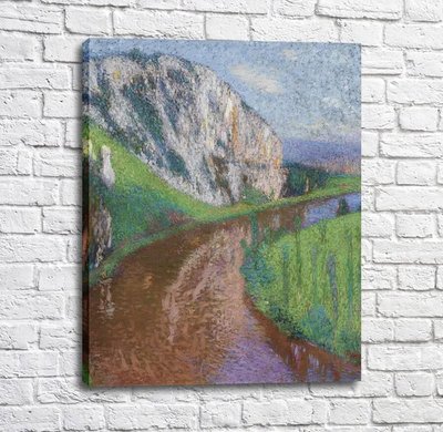 Картина Анри Мартен - Река Лот и скалы Сан-Сюр-Лапопьи,-1930s Imp12509 фото