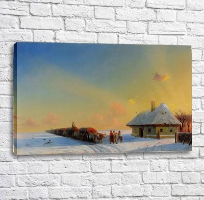 Pictură Caravana de iarnă peste stepa ucraineană 1857 Ayv13409 фото
