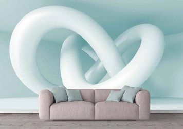 Фотообои - "Белая объемная петля на голубом фоне" 3D4859 фото