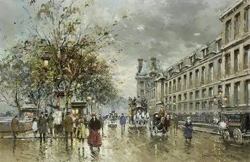 Poster foto Antoine Blanchard, O seară umedă la Paris Ant18748 фото