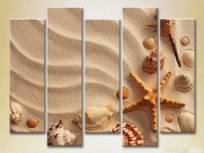 Модульные картины Ракушки в песке_02 Mor7510 фото