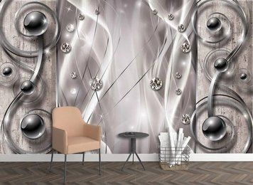 Fototapet - "Perle negre și diamante, abstracție 3D" 3D4861 фото