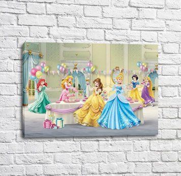 Poster prințesele disney sărbătoresc ziua de naștere Mul16632 фото