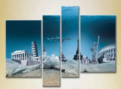 Picturi modulare Monumente ale arhitecturii mondiale sub apă_01 Gor10313 фото