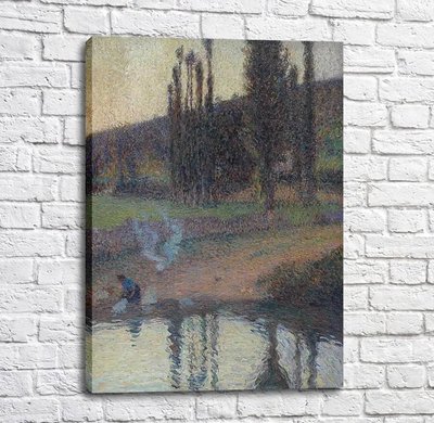 Картина Анри Мартен - Прачка на берегу реки,-1905 Imp12514 фото