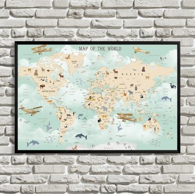 Детская карта мира на английском Kar14882 фото