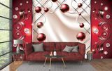 Fototapet - "Fototapet Diamante și perle roșii, Abstracție 3D" 3D3614 фото