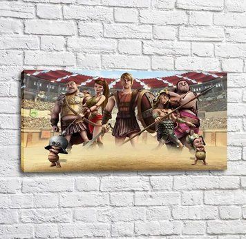 Poster Eroii din desenul animat Gladiatori din Roma, &icirc;n arenă Mul16234 фото