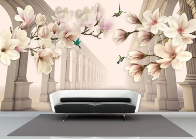 Fototapete 3d magnolia and colibri 3D4814 фото