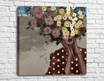 Poster Portret într-o rochie maro cu buline albe Ann17093 фото