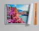Наклейка на стену, 3D-окно с видом на море и розовые цветы W18 фото 6