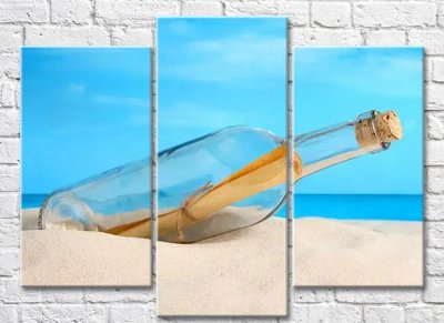 Triptic Sticlă cu o scrisoare în nisip Mor10115 фото