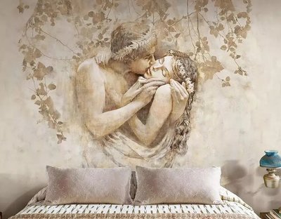 Fototapet Cuplu sărut pe fundalul ramurilor Ska1765 фото