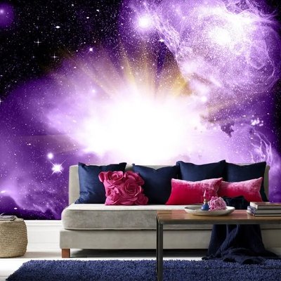 Фотообои Фиолетовая космическая пыль на фоне звездного неба Kos1915 фото