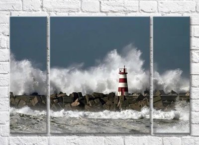 Триптих Морской волнорез и маяк Mor10066 фото