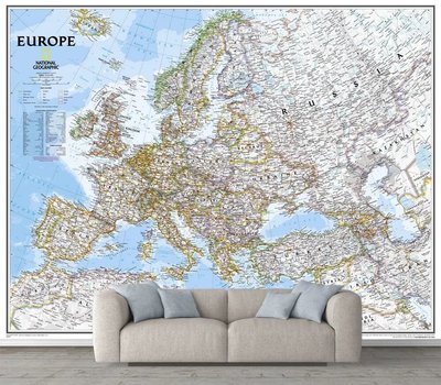 Fototapet Hartă modernă a Europei cu nume de țări Sov2016 фото