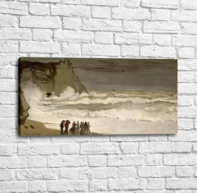 Картина The Manneport, Rough Море at Etretat, 1868 69 Mon14417 фото