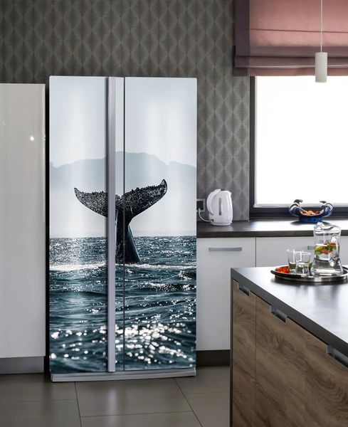 3Д наклейка на дверь, Хвост кита ST307 фото