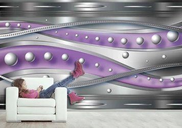 Fototapet - "Dungi și bile violete, abstracție 3D" 3D4817 фото