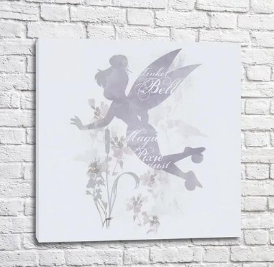Постер Фея Динь Динь на фоне цветов и текста Mul16637 фото