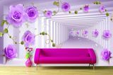 Фотообои - "3Д фиолетовые розы" 3D4491 фото