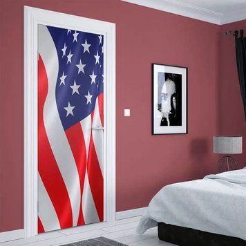 3Д наклейка на дверь, Флаг США STD56 фото