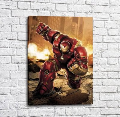 Poster Iron Man pe fundalul unui nor de foc Mul16261 фото