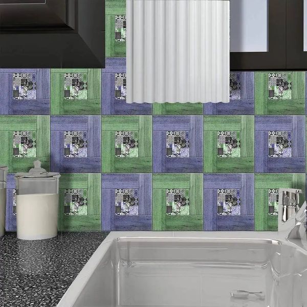Placi ceramice in culorile verde si violet P22 фото