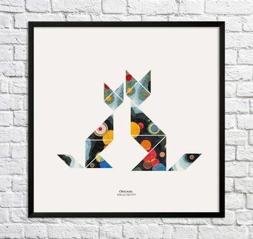 Poster Pisicile. Origami Min15938 фото