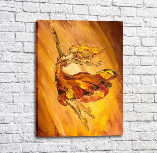 Постер Танцовщица в оранжевом платье, холст масло Tan18176 фото