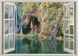 Autocolant de perete, fereastra 3D cu vedere la cascada din padure W14 фото 5