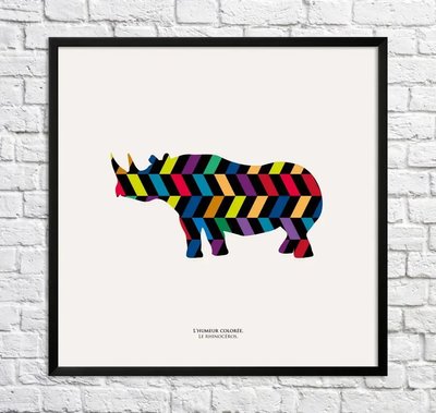Постер Носорог. Цветное настроение Min15939 фото